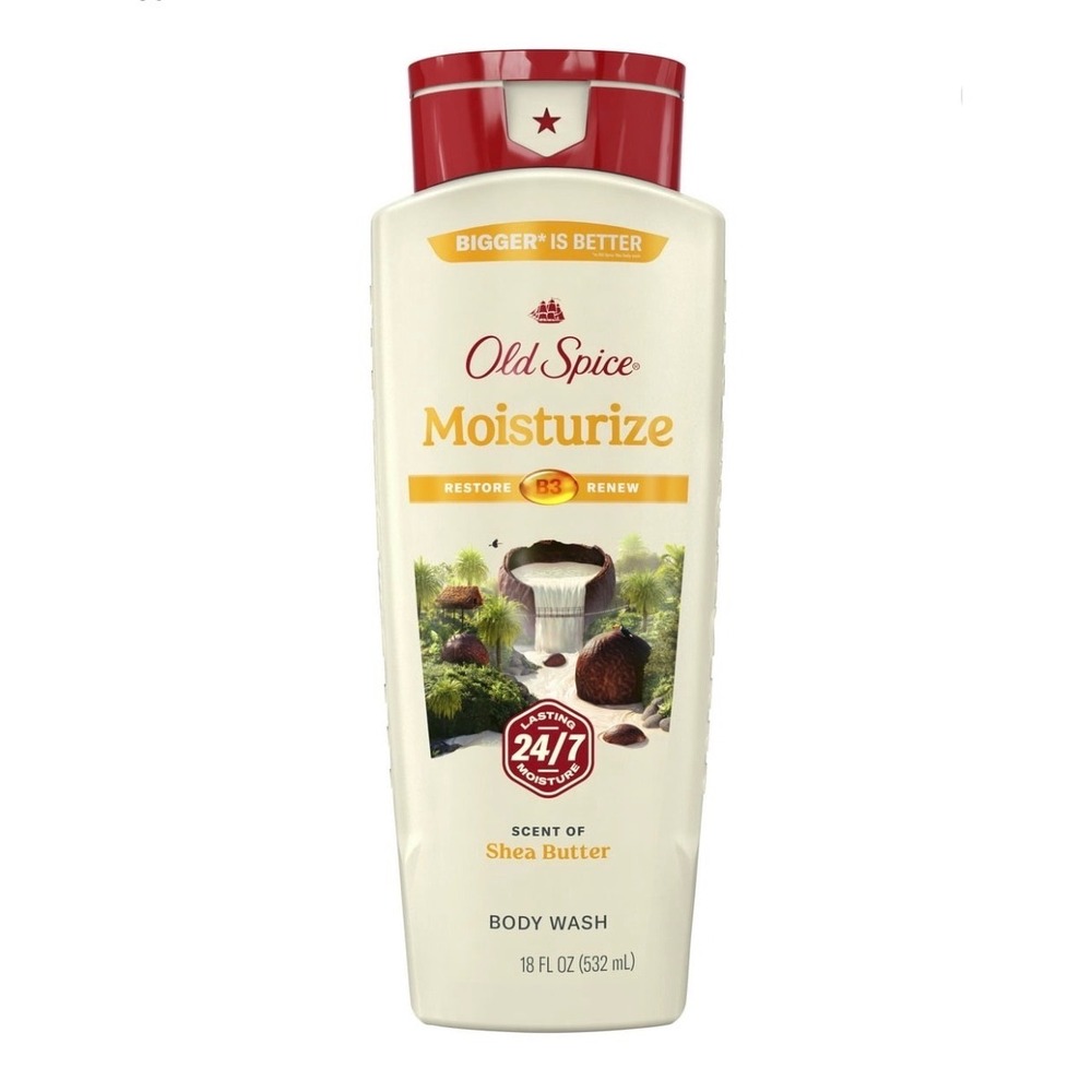 Old Spice Moisturize Body Wash Shea Butter Vitamin B3 18 fl oz 532 mL New